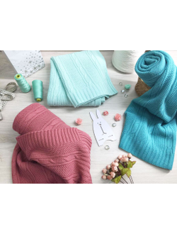 Плед вязаный "Косы"