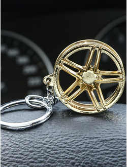 Брелок «Диск D-8» металл, хром/чёрный