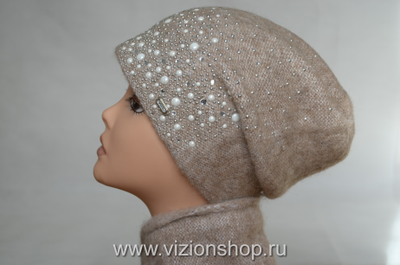 Шапка и шарф вязаная италия 6110