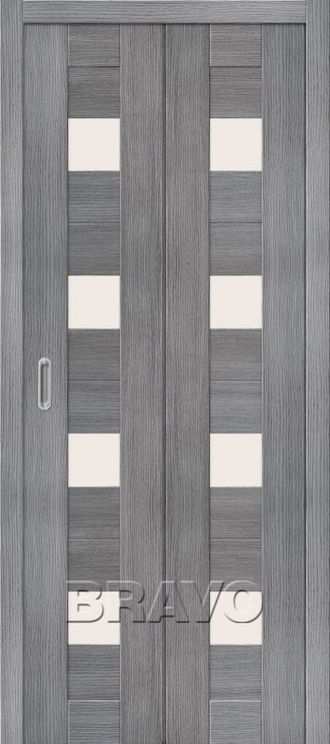 Межкомнатная складная дверь с эко шпоном Порта-23 Grey Veralinga