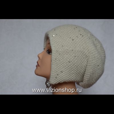 Итальянская женская шапка ушанка Vizio белая фото шапок ушанок Италии для женщин