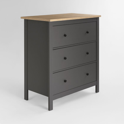 Сага Комод 3 ящика 920х1007х510 серый/ясень