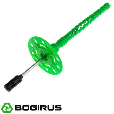Дюбель для теплоизоляции BOGIRUS NT 10х140 мм с металлическим гвоздем и термоголовкой (500 штук)