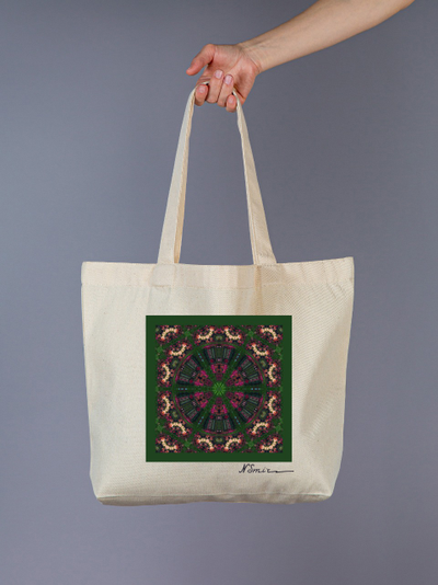 Дизайнерский шоппер с принтом "Летний вечер" из светлой саржи