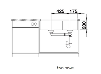 Мойка Blanco SUBLINE 480/320-U с отв.арм. InFino, 523589