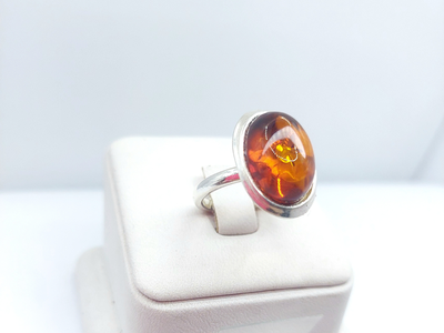 Кольцо "Коньячный овал"