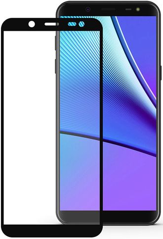 Защитное стекло Perfeo для Samsung A6+ (черная рамка)