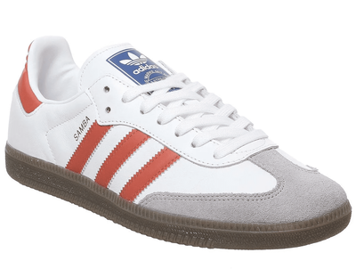 Adidas Samba Vegan White (Белые с красным) Арт2 сбоку