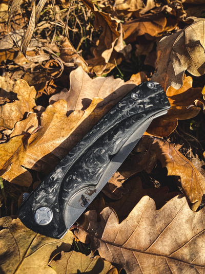 Складной нож Чиж-плюс  сталь Elmax, рукоять хаотичный карбон