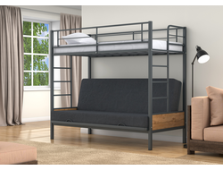 Двухъярусная кровать-диван Дакар 1 Серый (вставки дуб крафт табак) фото