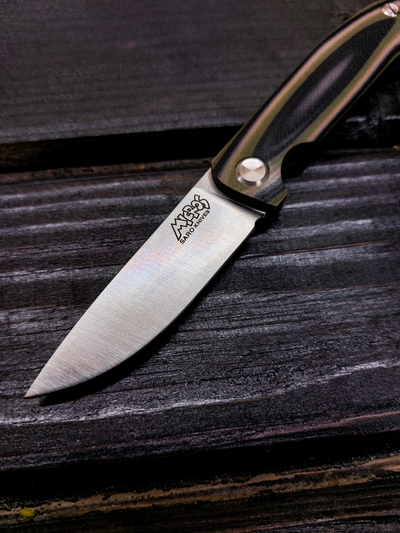 Фрикционный складной нож Микрос сталь AUS10, рукоять G10, цвет тайга