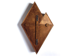 Полочка "Ромб" для камней и минералов с креплением на стену, цвет "Палисандр" 47*30*6,5 см, 1300 г №18920