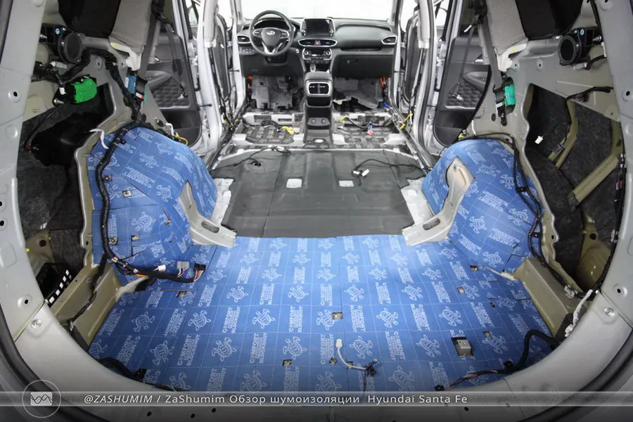 Фото отчет шумоизоляции Hyundai Santa Fe