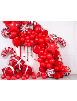 Фотозона из шаров на новый год Красная
