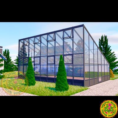 Односкатная зимняя теплица ДЖЕЙМС размером 10000 Х 8000 мм