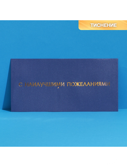 Подарочный конверт «С наилучшими пожеланиями», тиснение, дизайнерская бумага, 22 × 11 см