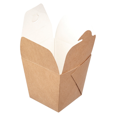 Коробка для лапши/вок 560 мл (крафт/бел)