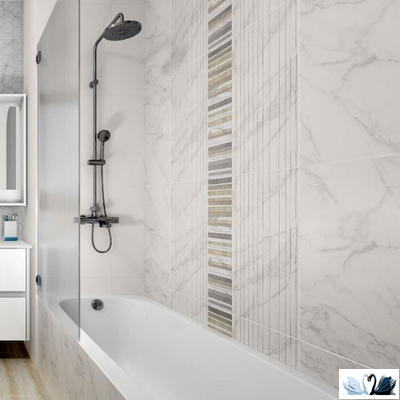 Плитка настенная Belani Marble Декор Wave 30 х 60 см под мрамор волна Береза керамика