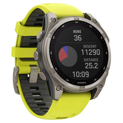 Часы Garmin Fenix 8 —47mm Solar Sapphire Titanium Amp Yellow / Graphite