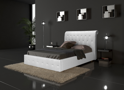 Кровать двуспальная MyCloud Бордо с подъемным механизмом, бельевым ящиком, мягкое изголовье