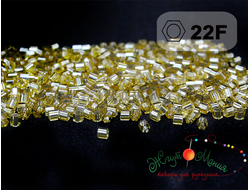 Toho Hexagon 11/0 22F Silver-Lined Frosted Lt Topaz