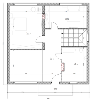 Двухэтажный дом с тремя спальнями 142м² (S92)