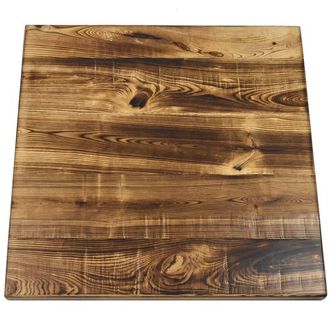 Carbonized and Distressed Ash Plank Top with Matching Edge