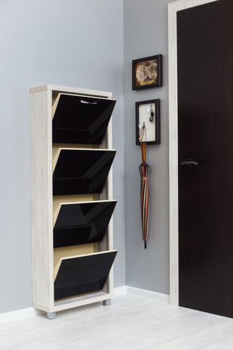 Обувница Айрон-4 (фасад стекло черное)