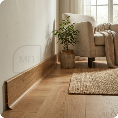 Плинтус Vilo Linela из ПВХ 403 Дуб Гамильтон с мягким краем 16х80х2000 мм.