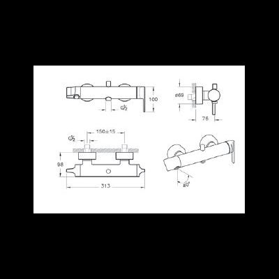 Смеситель для ванны/душа, хром, VitrA Suit, A42818