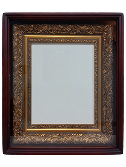 Киот "Антик" деревянный с широкой багетной рамой "под золото" для иконы формата 22х28см