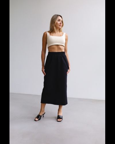 Юбка миди футер (черный)