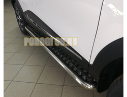 Пороги с накладным листом d53 для Renault Kaptur (2017-...)