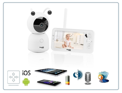 Видеоняня Ramili Baby RV100, монитор и 1 поворотная видеокамера, двухрежимная видеоняня, с DVR. HD