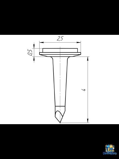 Пин безударный 4 мм, арт. PSu-02-40/5-5 шт.