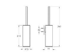 Держатель ершика Vitra Origin, цвет черный матовый, A4489436