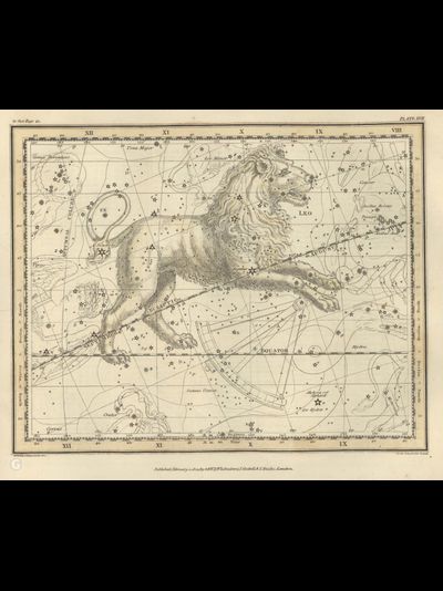 Картина обогреватель, фото старинной Карты созвездий Лев