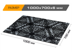 Теплозвукоизоляционный лист JUMBO acoustics 6.0 (размеры 6 х 700 х 1000 мм, упаковка 1 шт.) материал вспененный каучук