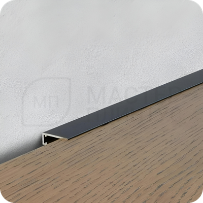 Микроплинтус Русский профиль 18мм 2,4м анод. Черный матовый