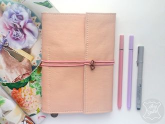 скетчбук, скетчбук купить, блокнот ручной работы, блокнот из розовой кожи, подарок для девушки