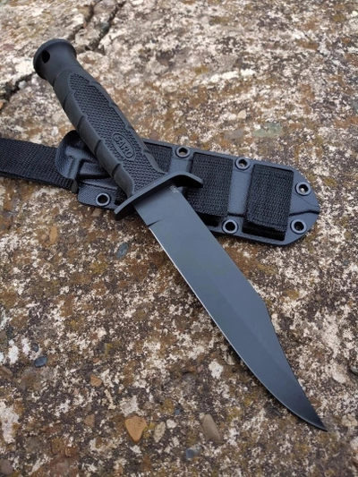 Тактический нож НР 43 сталь 65Г, рукоять резина, ножны ABS