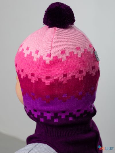 Шапка-шлем  20101-06, цвет сливовый,сиреневый,розовыйр. 48-50