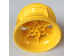 Wheel 56mm D. x 34mm Technic Racing Medium, 6 Pin Holes, Yellow (15038 / 6065490 / 6276852)