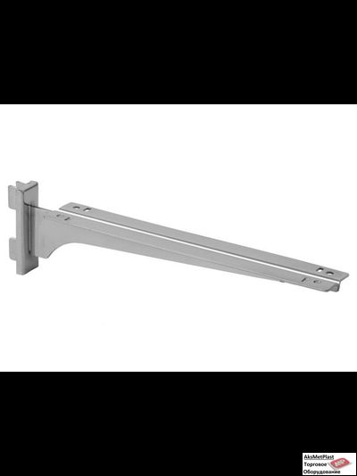2252S Полкодержатель хром двухсторонний (самолет) прямой под полку 250 мм с двойным зацепом для системы Базис/Canalina/Global