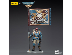 Имперская гвардия - Отпрыски Темпестус - знаменосец (Warhammer 40k) - КОЛЛЕКЦИОННАЯ ФИГУРКА 1/18 Astra Militarum Tempestus Scions Command Squad Banner Bearer (JT5130) - JOYTOY