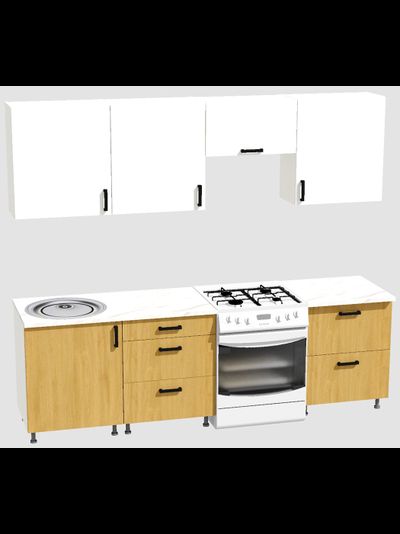 Кухня Эконом 1,8 метра (600х600х600) Цвет: Белый/Дуб Сонома