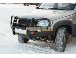 Передний силовой бампер серии Трофи на Chevrolet NIVA 2009-2020 (02.007.03)