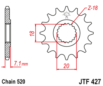 Звезда ведущая (12 зуб.) RK C4402-12 (Аналог: JTF427.12) для мотоциклов Suzuki