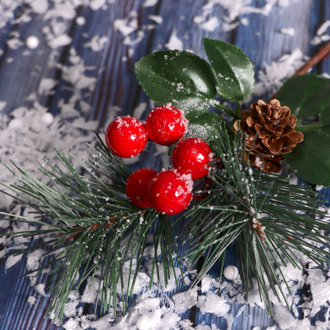 Декоративная ветка "Ветка сосны с шишкой", высота 19 см