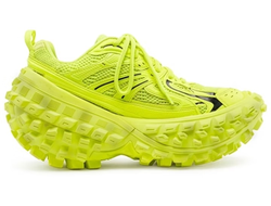 Balenciaga Defender Green Fabric Lace-Up Low-Top